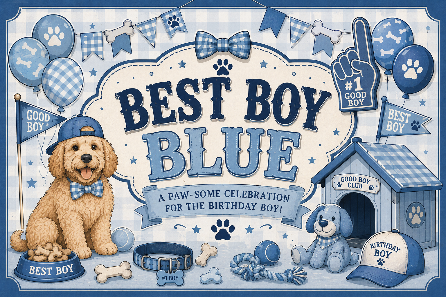 Best Boy Blue — all-blue dog birthday party decorations